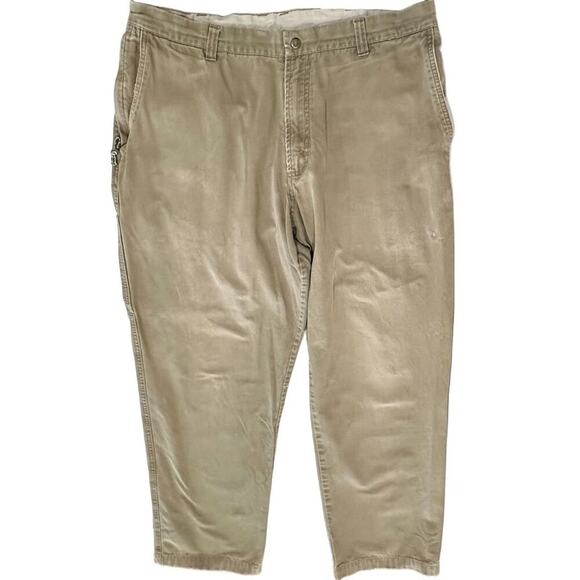 Columbia Men's Chino Pants Beige Size 38 Flat Front Belt Loops - Picture 1 of 8